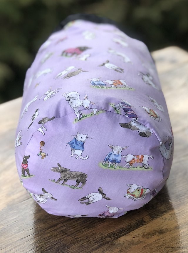 Fair Isle Friends Lilac SueBee Round Drawstring Bag