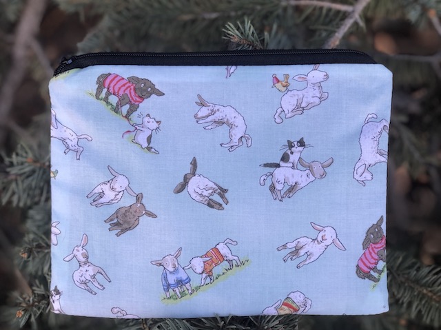 Fair Isle Friends teal zippered bag, The Scooter