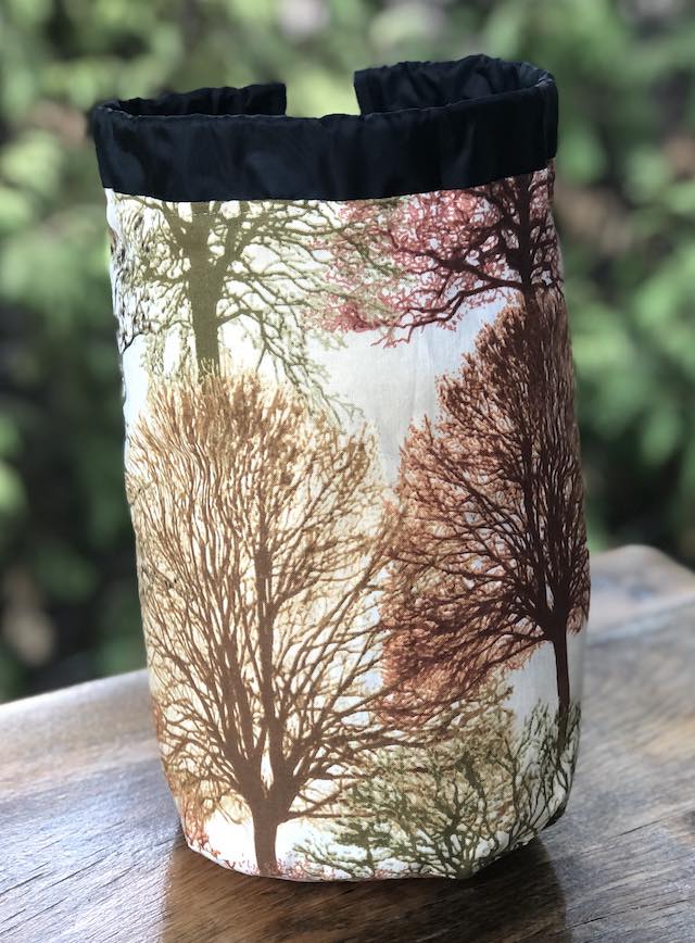 Fall Trees SueBee Round Drawstring Bag