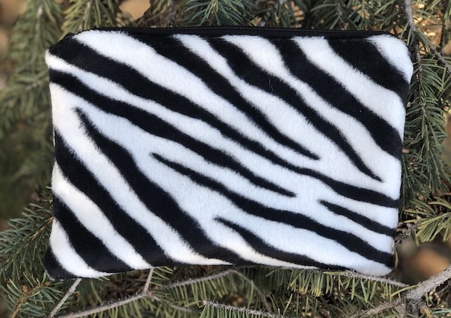 Zebra Faux Fur zippered bag, The Scooter