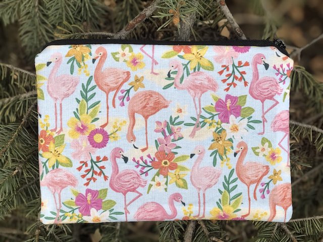 Flamingo Gathering zippered bag, The Scooter