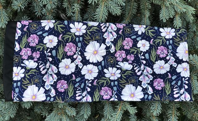 Floating Flowers drawstring bag for canasta racks and card spinner, Rummikub racks and tiles,  the Racker Jr