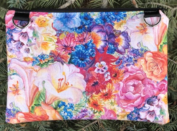 Floral Fantasy Morning Glory convertible clutch wristlet or shoulder bag