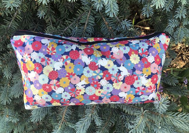 Floral Rabbits Large Zini Flat Bottom Bag