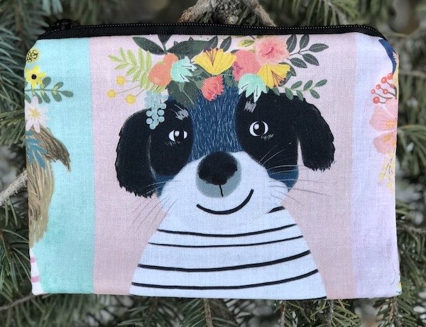 Flower pups Goldie zippered bag