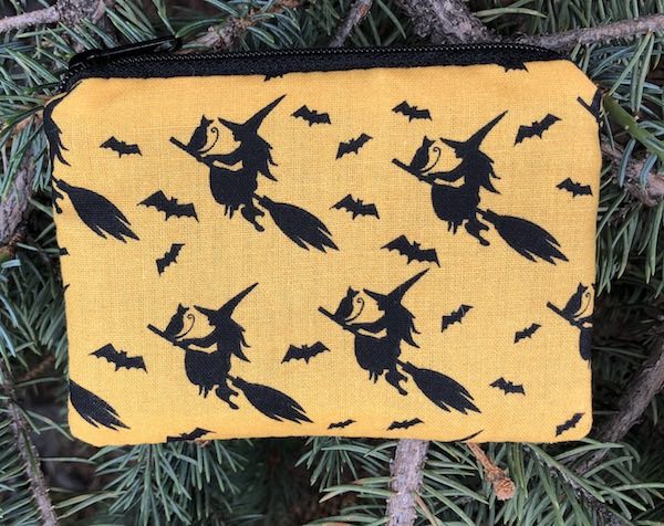Flying Witches Coin purse, The Raven - pick black or yellow
