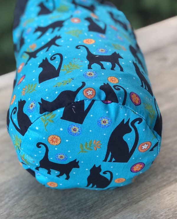 Folktown Cats on Blue SueBee Round Drawstring Bag