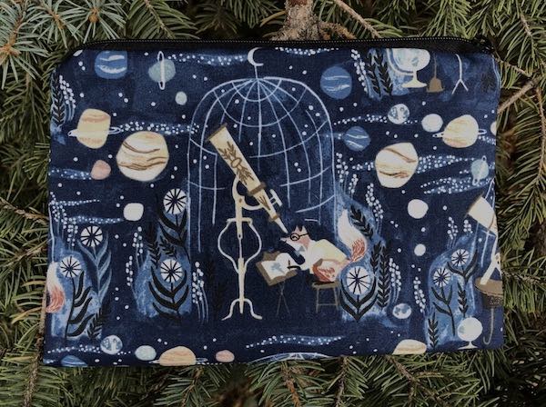 Foxy Astronomer zippered bag, The Scooter