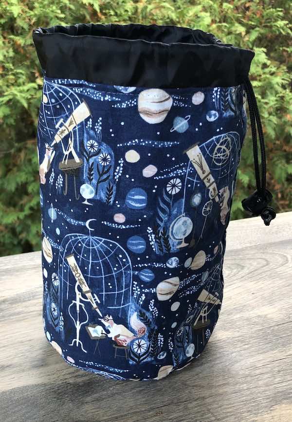 Foxy Astronomer SueBee Round Drawstring Bag