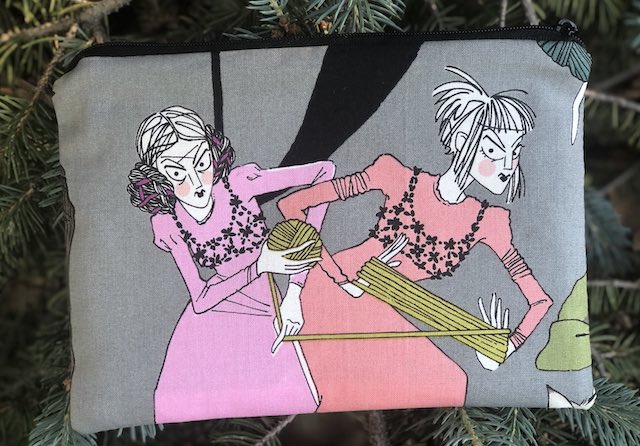 Ghastlie Knitters gray zippered bag, The Scooter