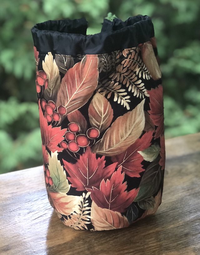 Gilded Leaves SueBee Round Drawstring Bag