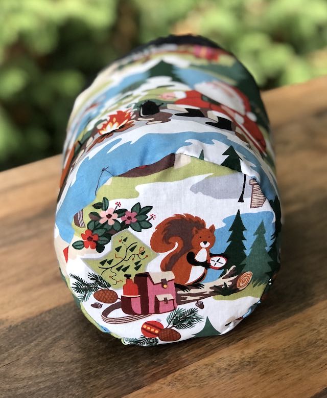 Santa and Rudolf SueBee Round Drawstring Bag