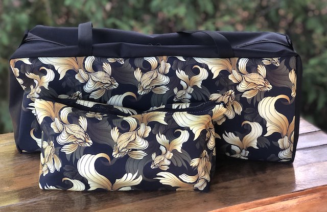 Golden Koi Mahjongg Storage Set The Zippered Tote-ster and Large Zini