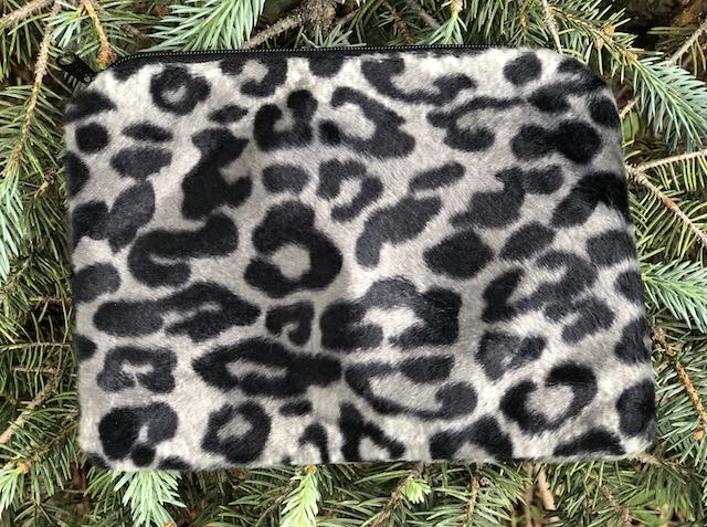 Gray Faux Fur zippered bag, The Scooter