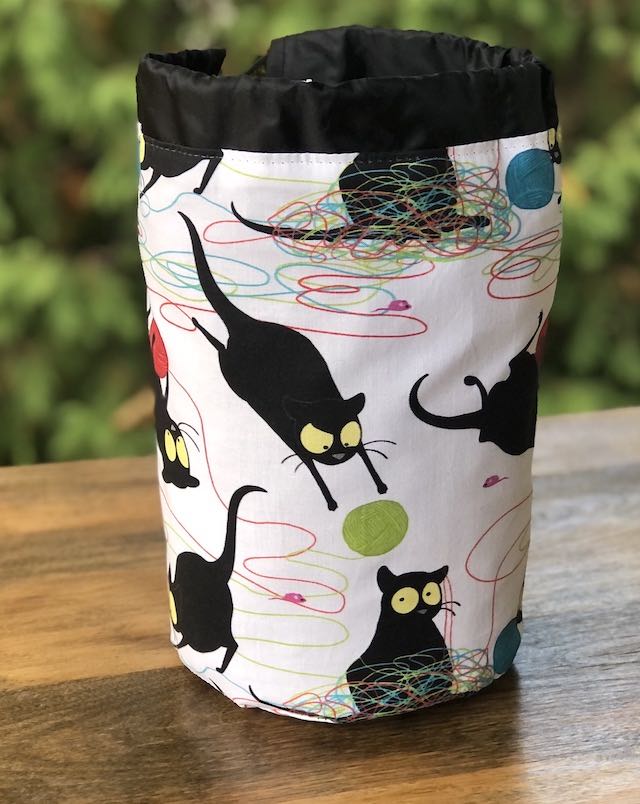 Happy Kitty SueBee Round Drawstring Bag