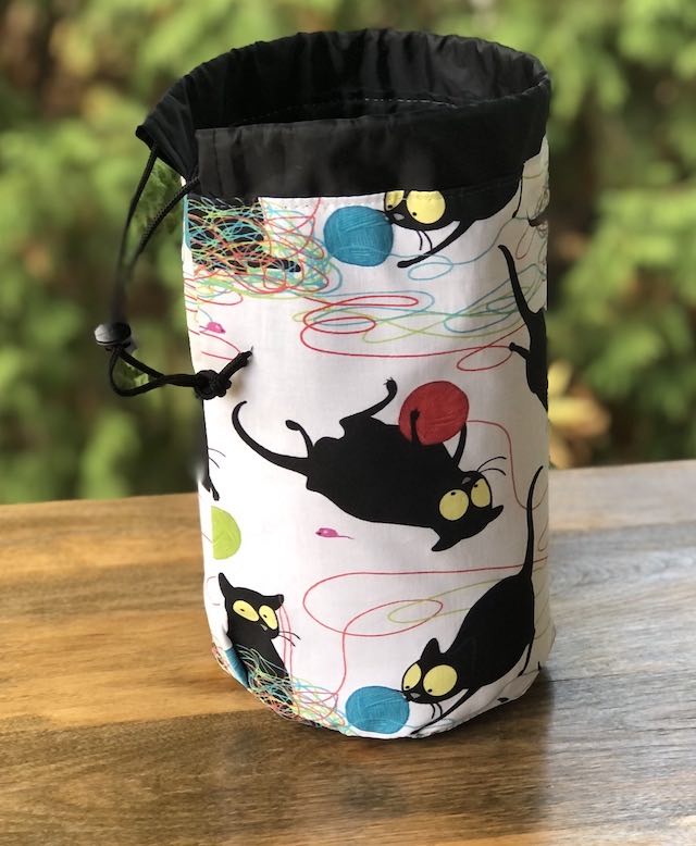 Happy Kitty SueBee Round Drawstring Bag