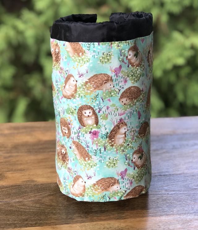 Hedgehog Village SueBee Round Drawstring Bag