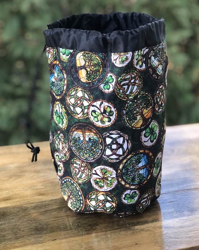 Irish Medallions SueBee Round Drawstring Bag