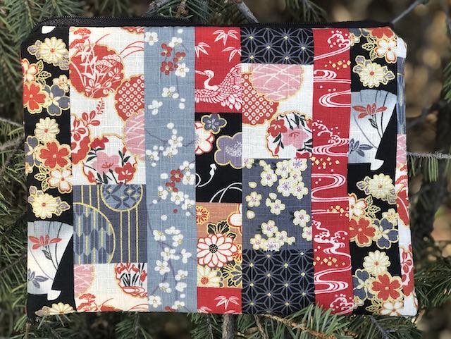 Japanese Patchwork Mahjongg card and coin purse, The Slide