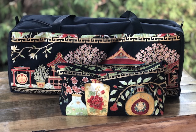 Japanese Village Mahjongg Storage Set The Zippered Tote-ster and Large Zini