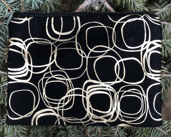 Jazzy Gold Circles zippered bag, The Scooter