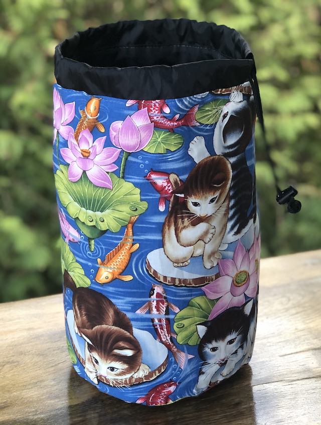 Kokeshi Kitty drawstring bag, The Large Suebee