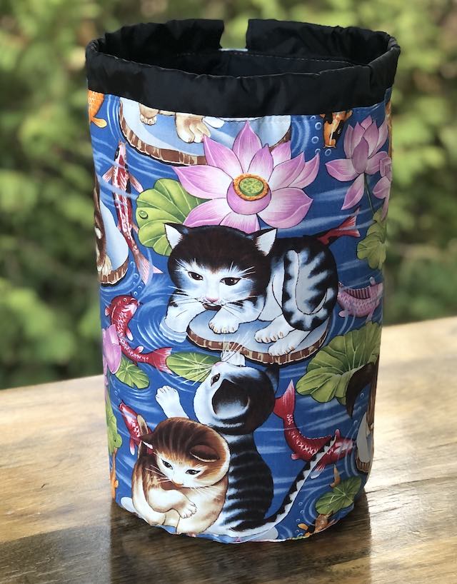 Kokeshi Kitty drawstring bag, The Large Suebee