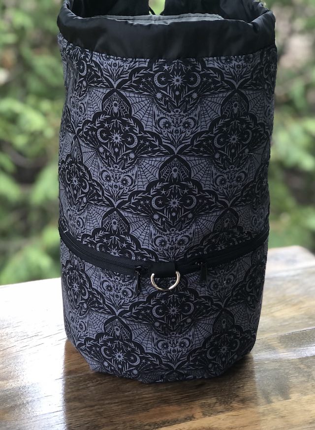 Lacy Bats knitting project bag, large Kipster