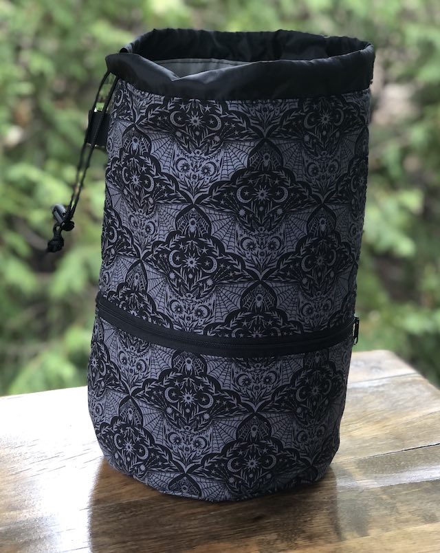 Lacy Bats knitting project bag, large Kipster