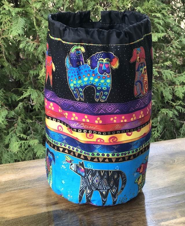 Laurel Burch dogs drawstring bag, The Large Suebee