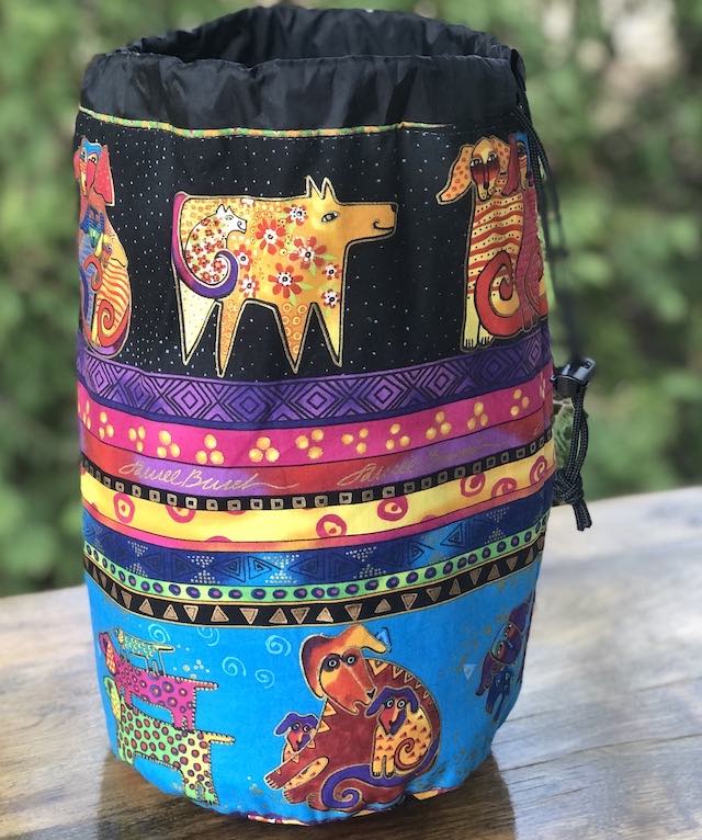 Laurel Burch dogs drawstring bag, The Large Suebee