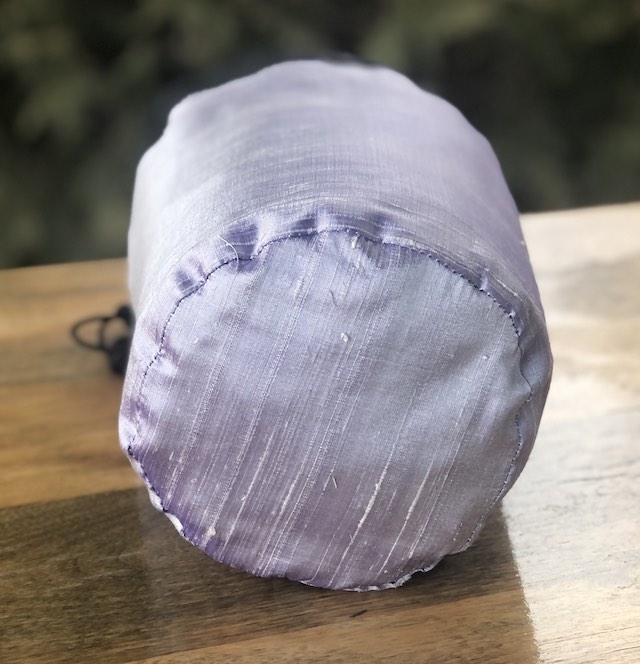 Lavender Dupioni Silk SueBee Round Drawstring Bag