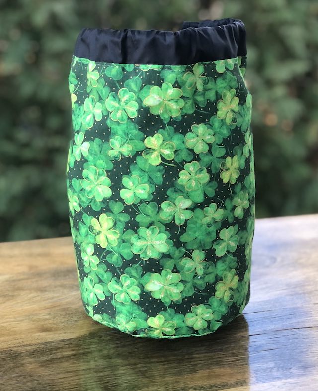 Lucky Clovers SueBee Round Drawstring Bag