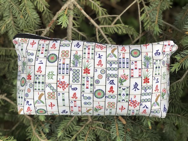 Mahjong Tiles on Cream Large Zini Flat Bottom Bag