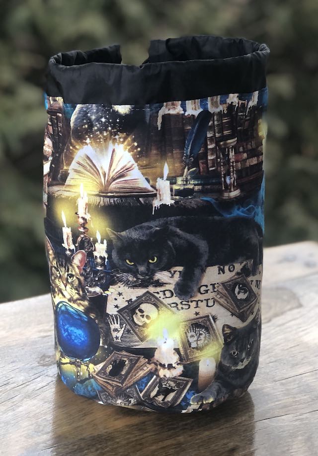 Mystical Cats SueBee Round Drawstring Bag