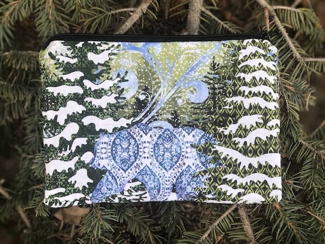 Nature's Winter Stripe zippered bag, The Scooter