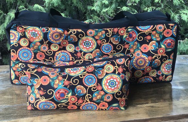 Orange Circles Supa Dupa Mahjongg Storage Set, The Zippered Tote-ster, Large Zini, Racker and Mattie