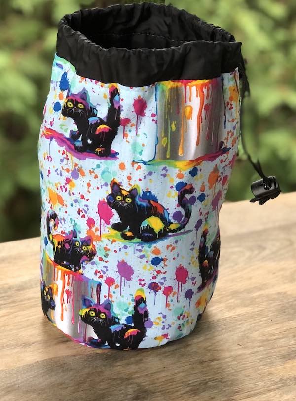 Paint Can Cats SueBee Round Drawstring Bag