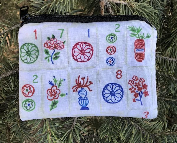 Painted Mahjong Tiles coin purse, The Raven