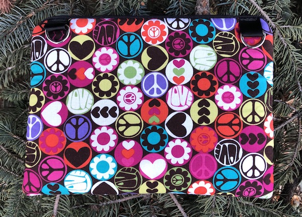 Peace Buttons padded case for small tablets and e-readers, The Elm - CLEARANCE