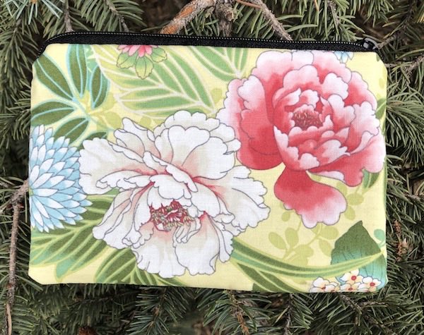 Peonies on Yellow Goldie zippered bag
