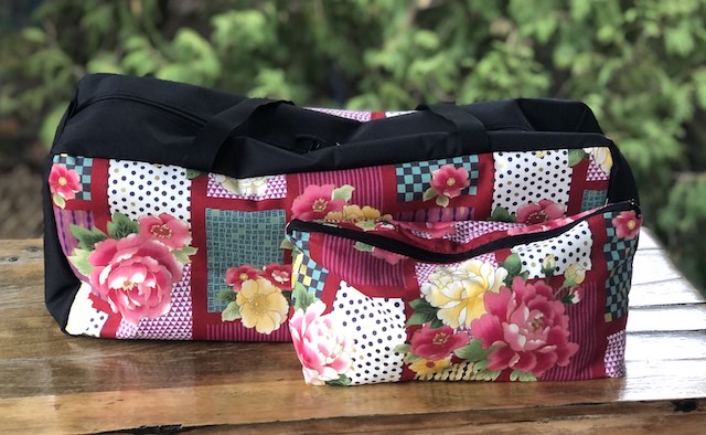 Red Peony Blocks Mahjongg Storage Set The Zippered Tote-ster and Large Zini