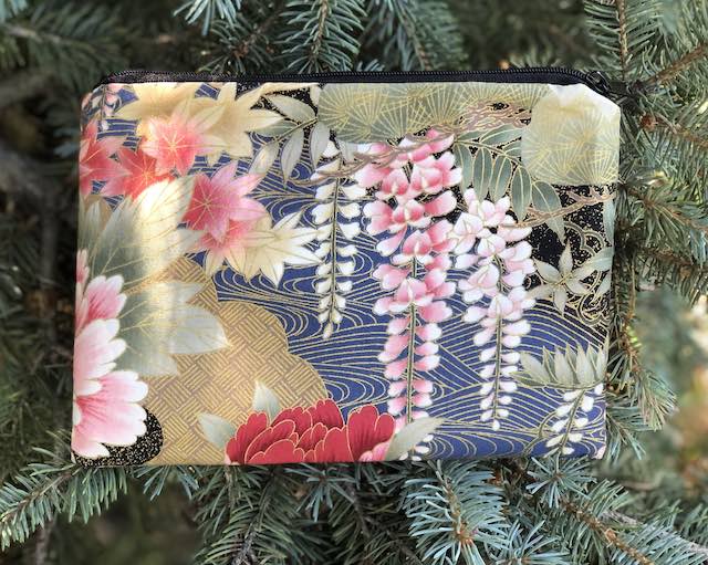 Japanese Peony and Wisteria zippered bag, The Scooter