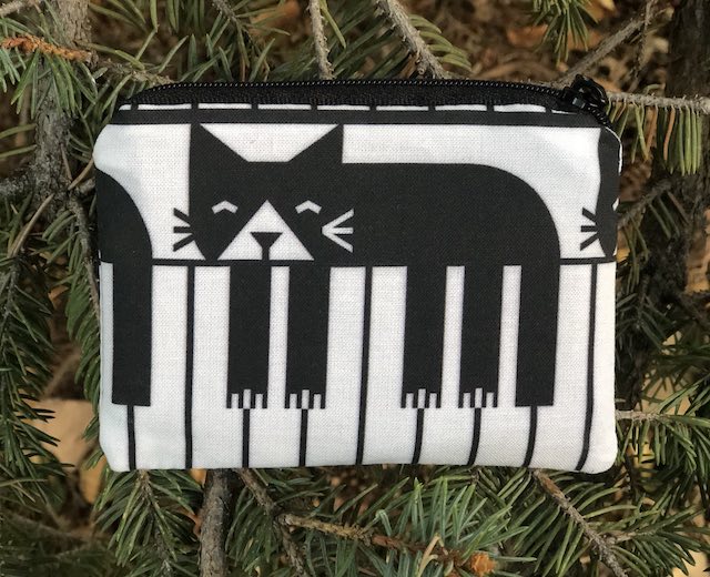 Piano Keys Kats coin purse, The Raven