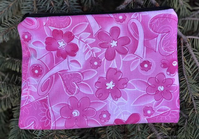 Pink awareness ribbons zippered bag, The Scooter