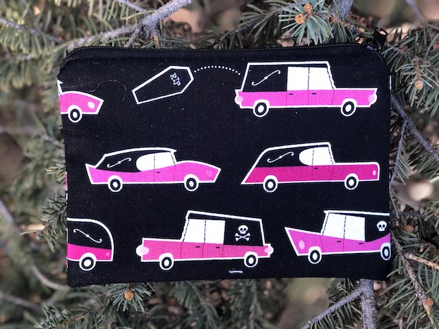 Pink Hearses Goldie zippered bag