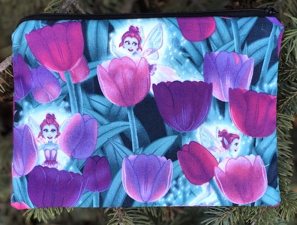 Pixies and Tulips zippered bag, The Scooter, Glow in the dark