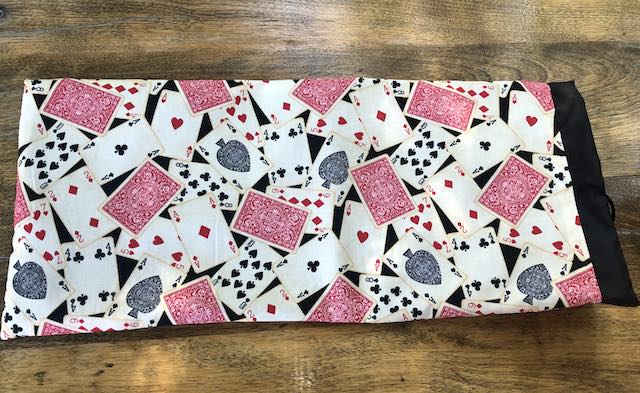 Playing Cards drawstring bag for canasta racks and card spinner, Rummikub racks and tiles,  the Racker Jr