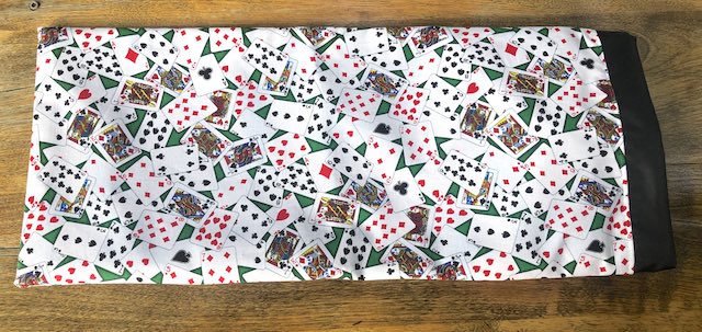 Playing Cards on Green drawstring bag for canasta racks and card spinner, Rummikub racks and tiles,  the Racker Jr