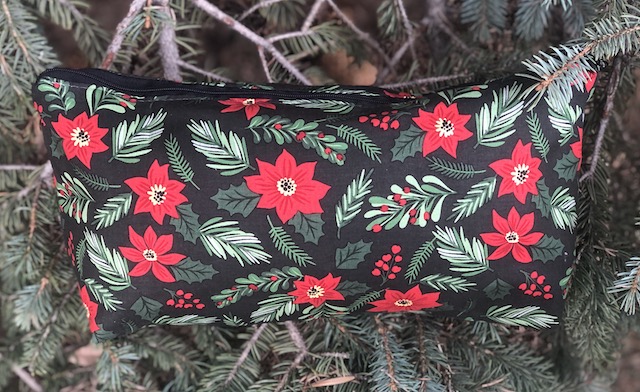 Poinsettias and Pines Large Zini Flat Bottom Bag